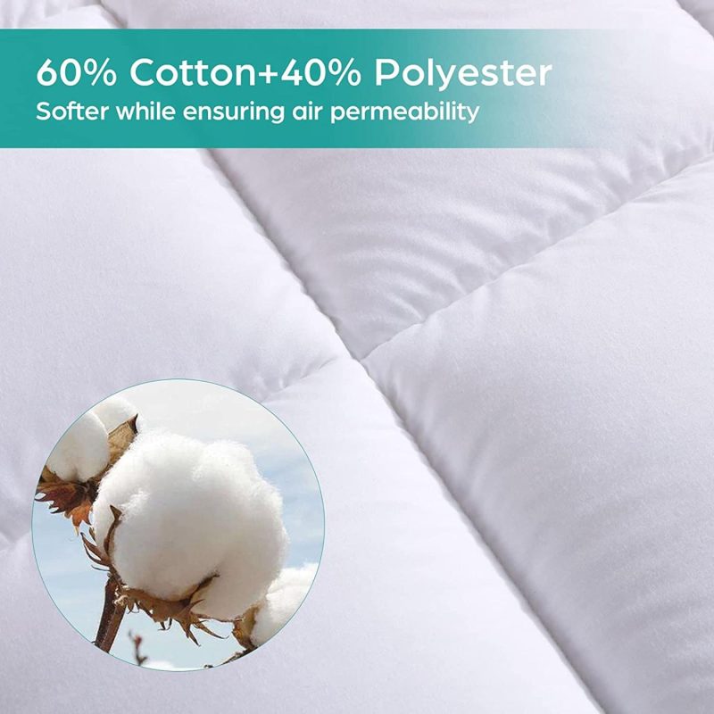 Bedding |  Whatsbedding Waterproof Mattress Pad Full Size Cotton Top Down Alternative Filling Pillowtop Mattress Topper Cover-Fitted Quilted(Waterproof Full Mattress Pad) Bedding Bedding