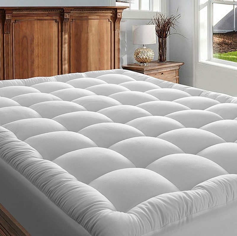 Bedding |  Woobobee Full Mattress Pad Cover, Cooling Mattress Topper, Soft Quilted Fitted Pillow Top Mattress Protector Down Alternative Overfilled With 8-21 Inch Deep Pocket (White – Curvy Pattern, Full) Bedding Bedding