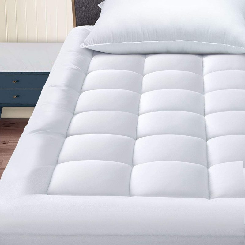 Bedding |  Woobobee Mattress Pad Cover, Cooling Mattress Topper, Soft Quilted Fitted Pillow Top Mattress Protector Down Alternative Overfilled With 8-21 Inch Deep Pocket (White – Checkered, Queen) Bedding Bedding