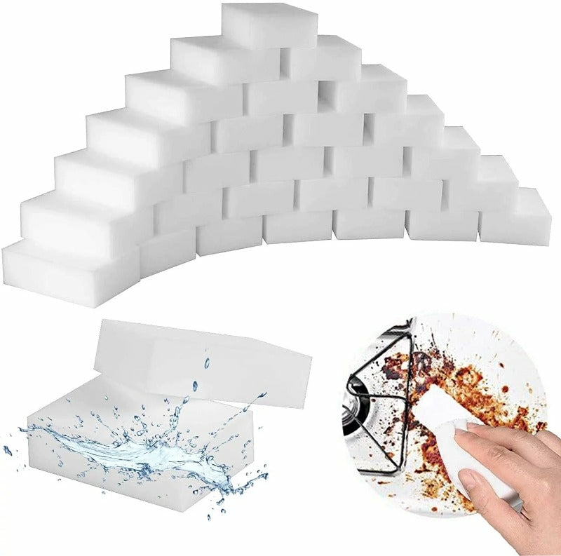 Cleaning Supplies |  100 Pack Magic Sponge Eraser – Long Lasting Melamine Cleaning Sponges – Multi Surface Power Scrubber Cleaning Supplies Cleaning Supplies