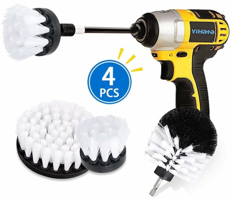 Cleaning Supplies |  4 Pcs Drill Brush Attachment Set Power Scrubber Drill Cleaning Brush Kit For Bathroom, Floor, Tub, Shower, Grout, Tile And Kitchen Surface Cleaning Supplies Cleaning Supplies