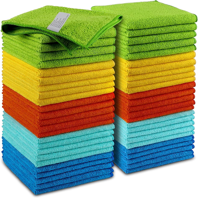 Cleaning Supplies |  50 Pack Microfiber Cleaning Cloths – Lint Free & Absorbent (12In.X12In.) Cleaning Supplies AIDEA