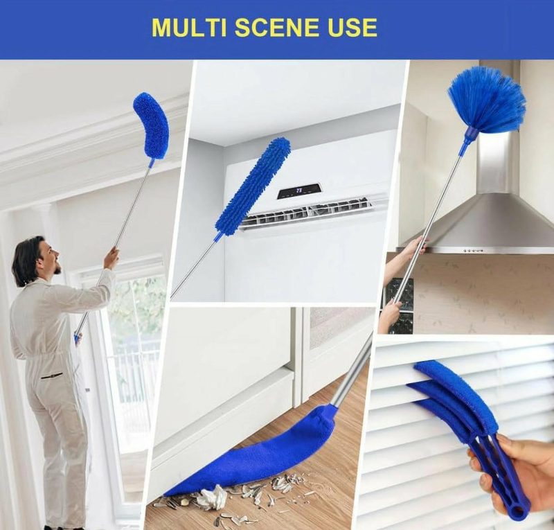 Cleaning Supplies |  6Pcs Washable Cobweb Dusters With 100" Extension Long Pole Cleaning Kit Cleaning Supplies Cleaning Supplies