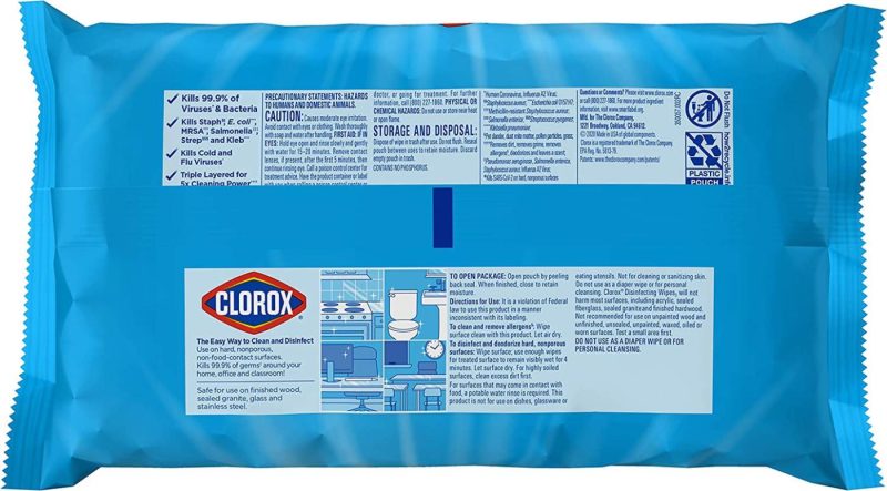 Cleaning Supplies |  Clorox Disinfecting Wipes, Bleach Free Cleaning Wipes, Fresh Scent, Moisture Seal Lid, 75 Wipes, Pack Of 3 (New Packaging) Cleaning Supplies Cleaning Supplies