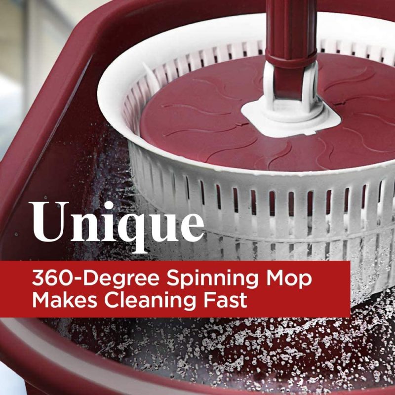 Cleaning Supplies |  Fuller Brush Spin Mop Bucket System – Easy Wring, 360° Spin – Streak Free Floor Cleaning – 2 Microfiber Mop Heads – Plus Fuller’s Double Strength Oil Soap Cleaning Supplies Cleaning Supplies