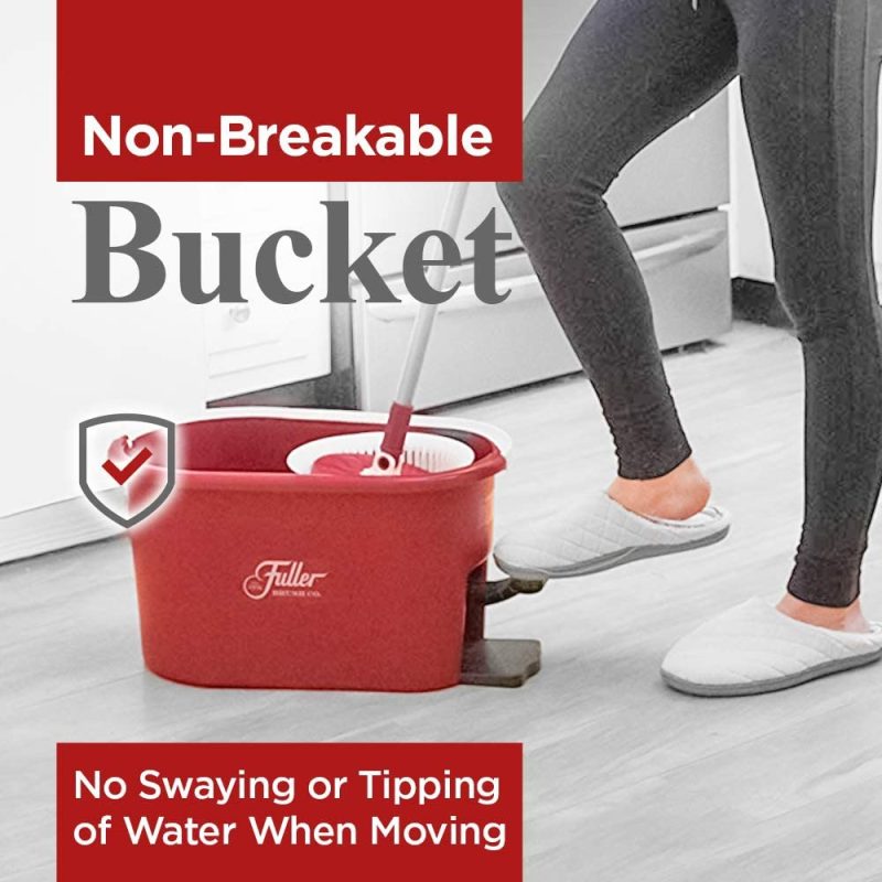 Cleaning Supplies |  Fuller Brush Spin Mop Bucket System – Easy Wring, 360° Spin – Streak Free Floor Cleaning – 2 Microfiber Mop Heads – Plus Fuller’s Double Strength Oil Soap Cleaning Supplies Cleaning Supplies