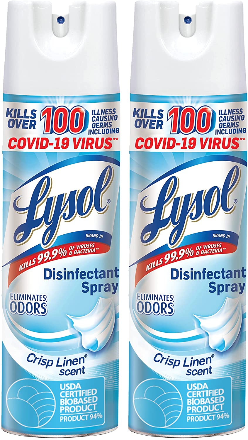 Cleaning Supplies |  Lysol Disinfecting Spray, Crisp Linen, 19Oz. (Pack Of 2), Packaging May Vary Cleaning Supplies Cleaning Supplies