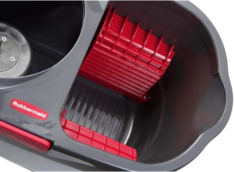 Cleaning Supplies |  Rubbermaid Microfiber Flat Spin Mopping Floor Care System With Wringer Bucket (2104526), Red Cleaning Supplies Cleaning Supplies