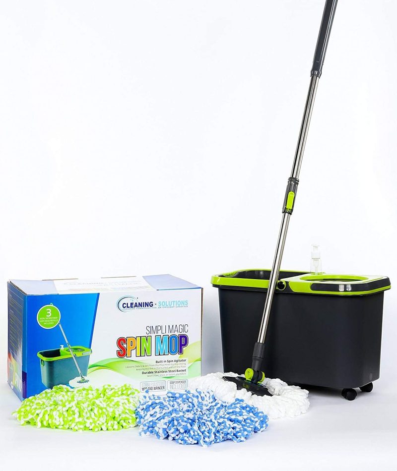 Cleaning Supplies |  Simpli-Magic 79117 Spin Mop Cleaning Kit With Refills, Mop & Refills, Black/Green Cleaning Supplies Cleaning Supplies