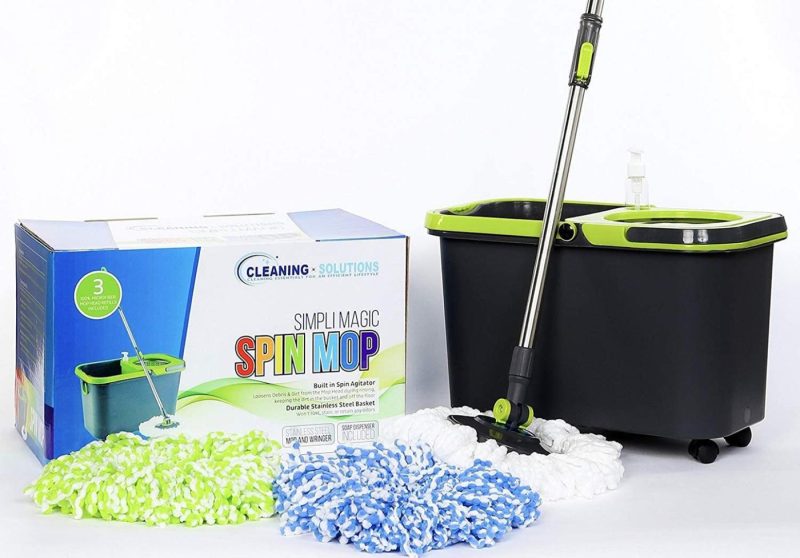 Cleaning Supplies |  Simpli-Magic 79117 Spin Mop Cleaning Kit With Refills, Mop & Refills, Black/Green Cleaning Supplies Cleaning Supplies