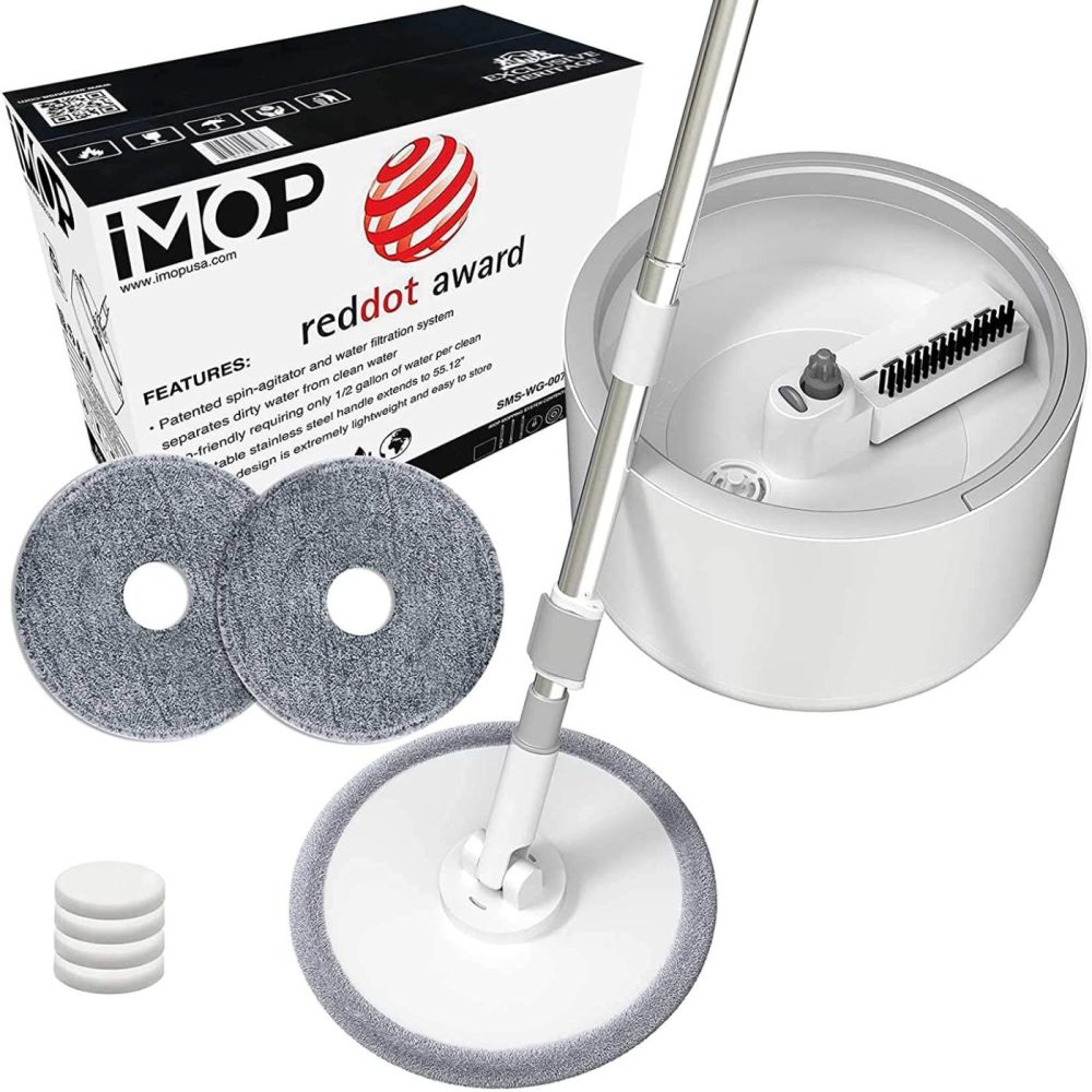 Cleaning Supplies |  Venetio Imop Microfiber Spin Mop With Patented Bucket Water Filtration – Self Wringing Wet Dry All-In-One Flat Mop With Extra Refills – Safe On All Floor Types Hardwood, Marble, Tile, Vinyl, Laminate Cleaning Supplies Cleaning Supplies