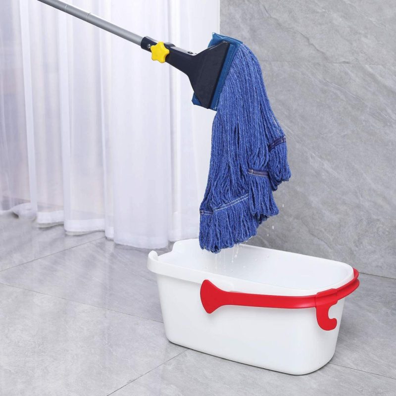 Cleaning Supplies |  Yocada Looped-End String Wet Mop Heavy Duty Cotton Mop Commercial Industrial Grade Iron Pole Jaw Clamp Floor Cleaning 52In Long Cleaning Supplies Cleaning Supplies