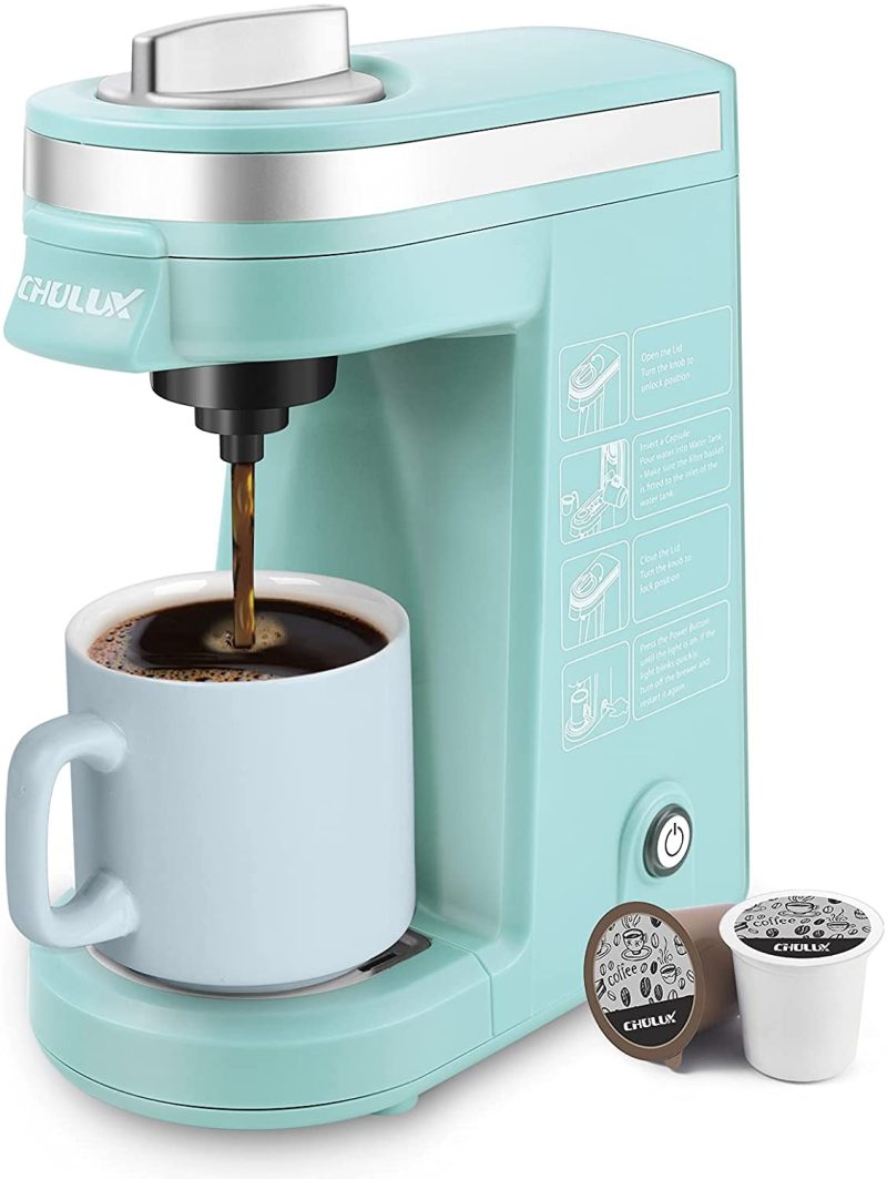 Coffee, Tea & Espresso Appliances |  Chulux Single Serve 12 Ounce Coffee Brewer,One Button Operation With Auto Shut-Off For Coffee Or Tea,Cyan Coffee, Tea & Espresso Appliances CHULUX