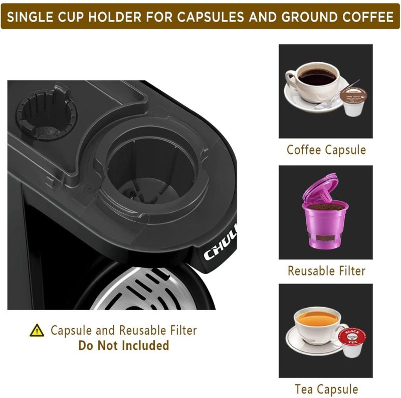 Coffee, Tea & Espresso Appliances |  Chulux Single Serve 12 Ounce Coffee Brewer,One Button Operation With Auto Shut-Off For Coffee Or Tea,Cyan Coffee, Tea & Espresso Appliances CHULUX