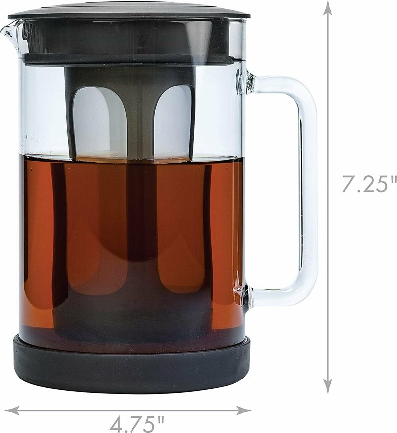 Coffee, Tea & Espresso Appliances |  Cold Brew Iced Coffee Maker With Durable Glass Pitcher And Airtight Lid, Dishwasher Safe, Perfect 6 Cup Size, 1.6 Qt Coffee, Tea & Espresso Appliances black