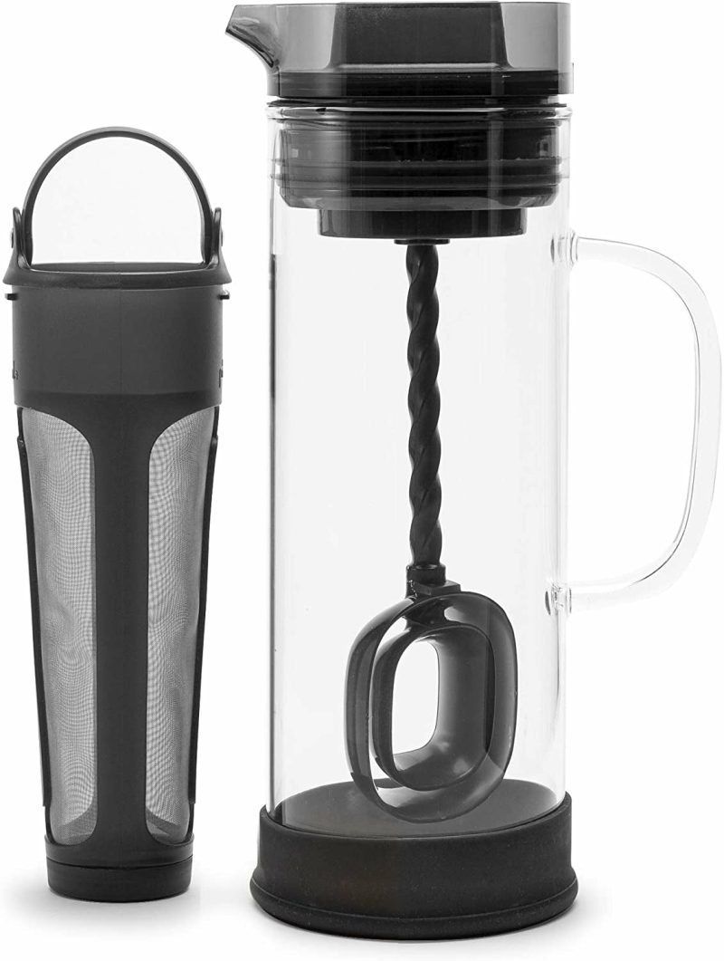 Coffee, Tea & Espresso Appliances |  Cold Brew Iced Coffee Maker With Durable Glass Pitcher And Airtight Lid, Dishwasher Safe, Perfect 6 Cup Size, 1.6 Qt Coffee, Tea & Espresso Appliances black