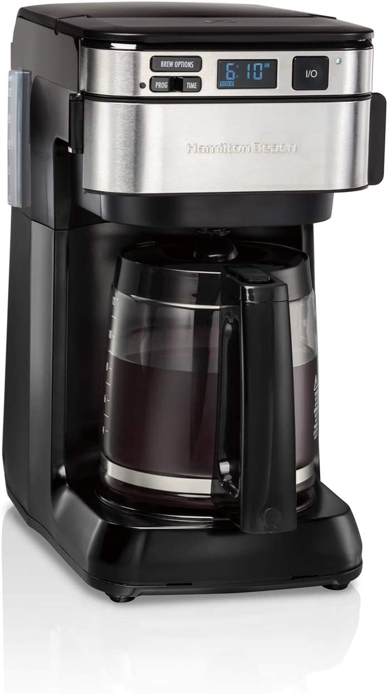 Coffee, Tea & Espresso Appliances |  Hamilton Beach Programmable Coffee Maker, 12 Cups, Front Access Easy Fill, Pause & Serve, 3 Brewing Options, Black (46310) Coffee, Tea & Espresso Appliances Coffee, Tea & Espresso Appliances