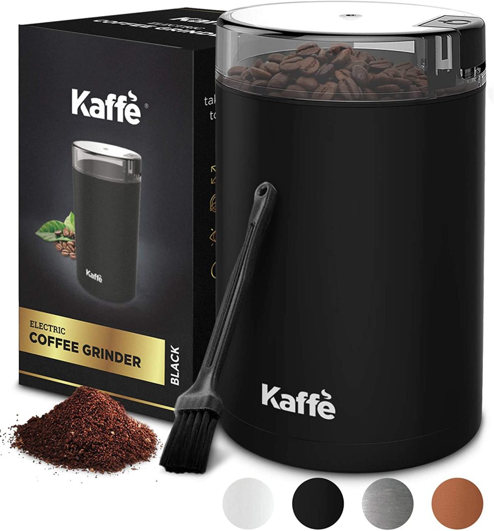 Coffee, Tea & Espresso Appliances |  Kaffe Electric Coffee Grinder – Black – 3Oz Capacity With Easy On/Off Button. Cleaning Brush Included. Grind Fresh Coffee Beans Every Time! Coffee, Tea & Espresso Appliances black