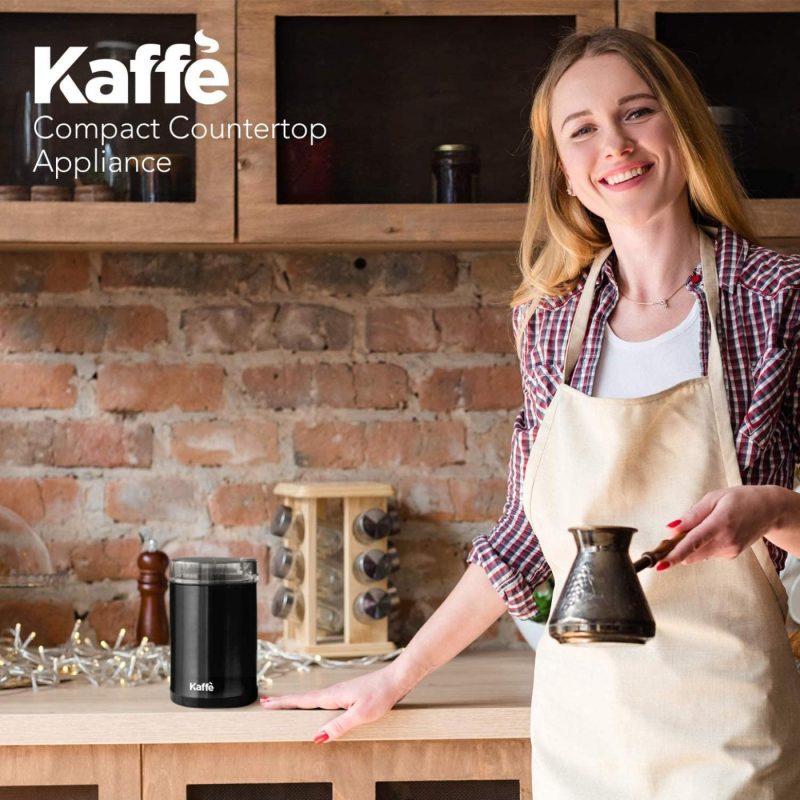 Coffee, Tea & Espresso Appliances |  Kaffe Electric Coffee Grinder – Stainless Steel – 3Oz Capacity With Easy On/Off Button. Cleaning Brush Included. Grind Fresh Coffee Beans Every Time! Coffee, Tea & Espresso Appliances Coffee, Tea & Espresso Appliances