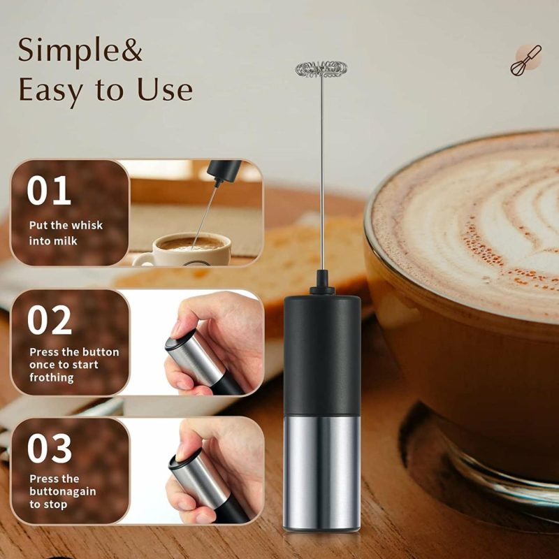 Coffee, Tea & Espresso Appliances |  Milk Frother Handheld For Coffee, Electric Whisk Drink Mixer For Lattes, Milk Foamer, Mini Blender Foam Maker For Lattes, Cappuccino, Hot Chocolate Coffee, Tea & Espresso Appliances Coffee, Tea & Espresso Appliances