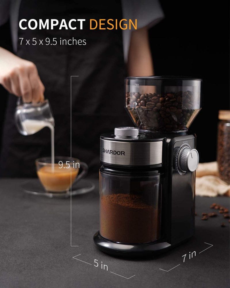 Coffee, Tea & Espresso Appliances |  Shardor Electric Burr Coffee Grinder 2.0, Adjustable Burr Mill With 16 Precise Grind Setting For 2-14 Cup, Black Coffee, Tea & Espresso Appliances Coffee, Tea & Espresso Appliances