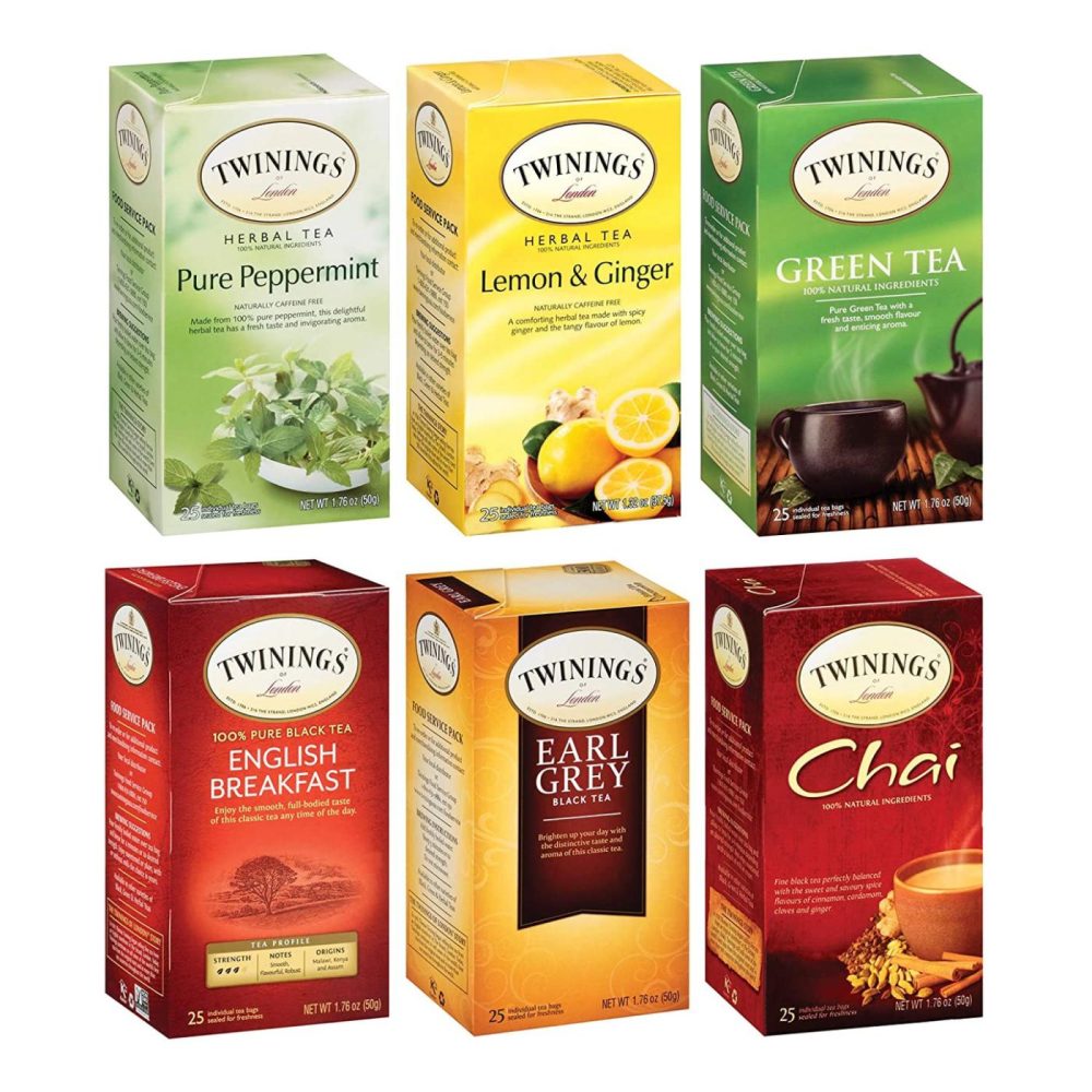 Coffee, Tea & Espresso Appliances |  Twinings Of London Variety Pack Tea Bags, 25 Count (Pack Of 6) (English Breakfast, Earl Grey, Lemon Ginger, Peppermint, Green, Chai) Coffee, Tea & Espresso Appliances Coffee, Tea & Espresso Appliances