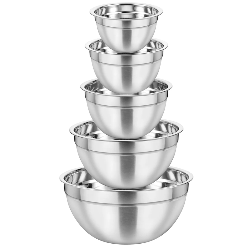 Cookware |  5Pack Nesting Stainless Steel Mixing Bowls Set For Meal Preparation Home Decor & Cleaning Coliware