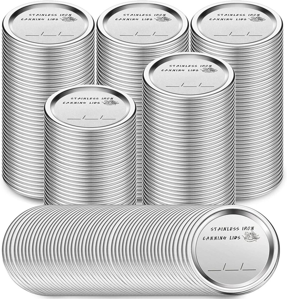 Cookware |  70 Mm Canning Lids Mason Can Jar Lids Split-Type Regular Mouth Lids With Silicone Seals Rings Reusable Leakproof Lids Storage Solid Caps Flat Sealing (100 Pieces) Cookware 100