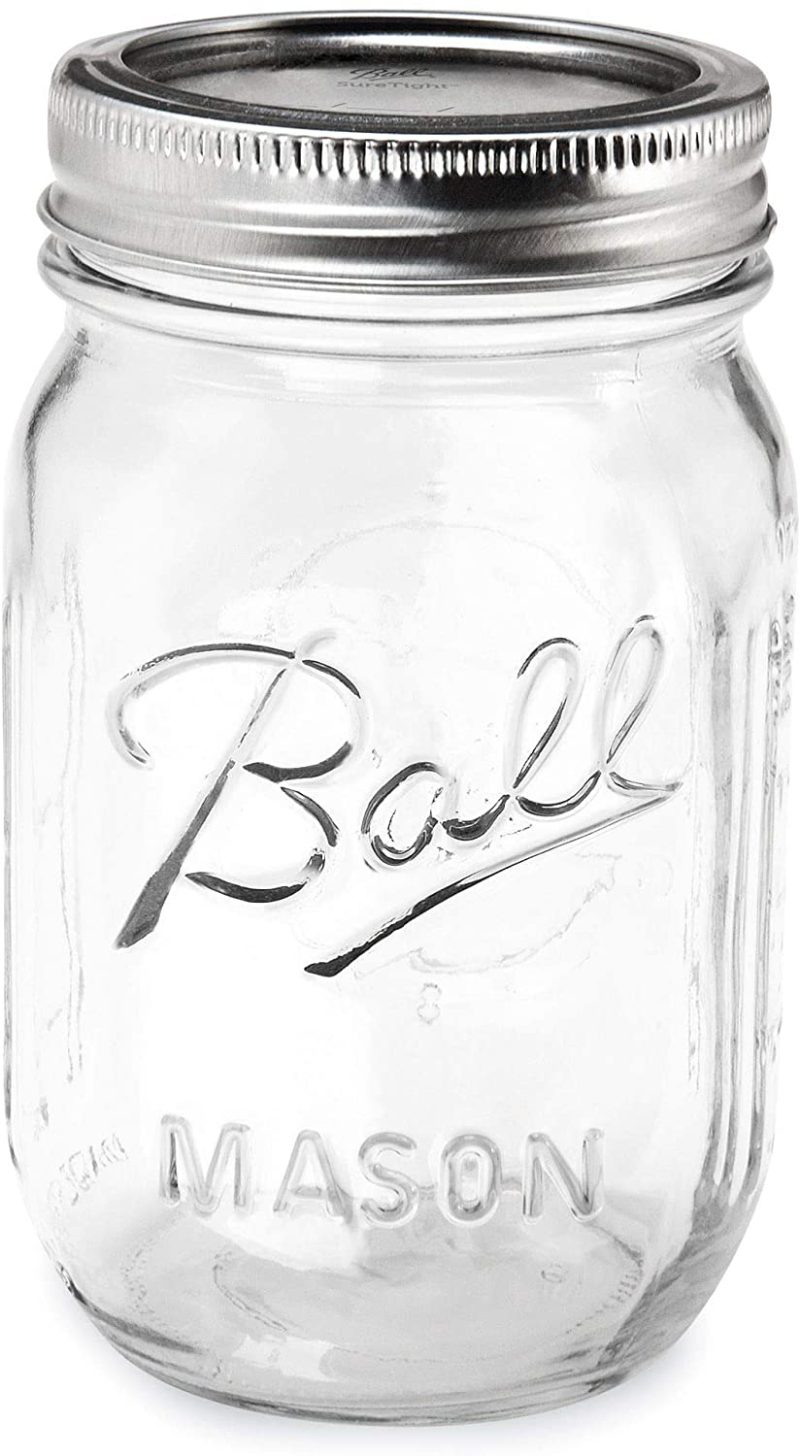 Cookware |  Ball Regular Mouth 16-Ounces Mason Jar With Lids And Bands (12-Units), 12-Pack, As Shown Cookware Ball