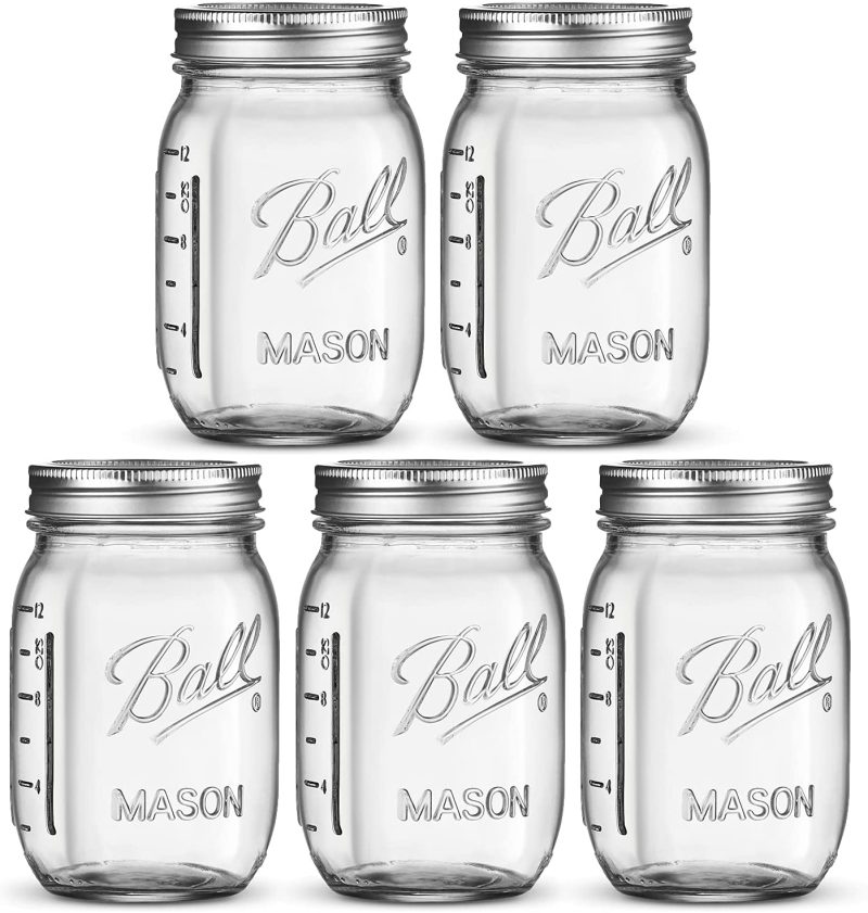 Cookware |  Ball Regular Mouth Mason Jars 16 Oz [20 Pack] With Mason Jar Lids And Bands, Ball Mason Jars 16 Oz – For Canning, Fermenting, Pickling, Jar Decor. Microwave/Freeze/Dishwasher Safe + Sewanta Jar Opener Cookware 20