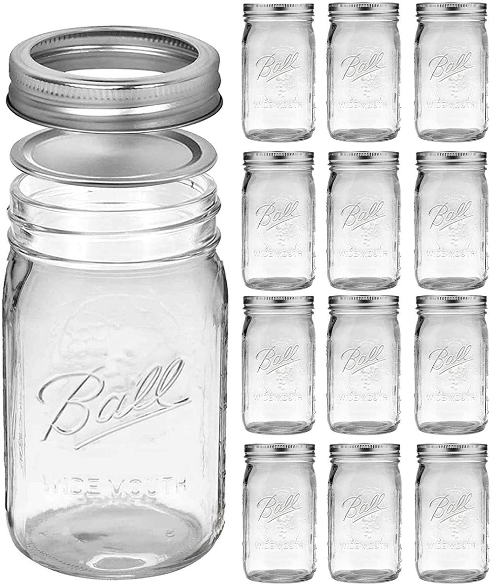 Cookware |  Bedoo 12 Pack Wide Mouth Mason Jars 32 Oz , Quart Mason Jars With Airtight Lids , Clear Glass Mason Jars (Set Of 12) (Wide Mouth) Cookware Cookware