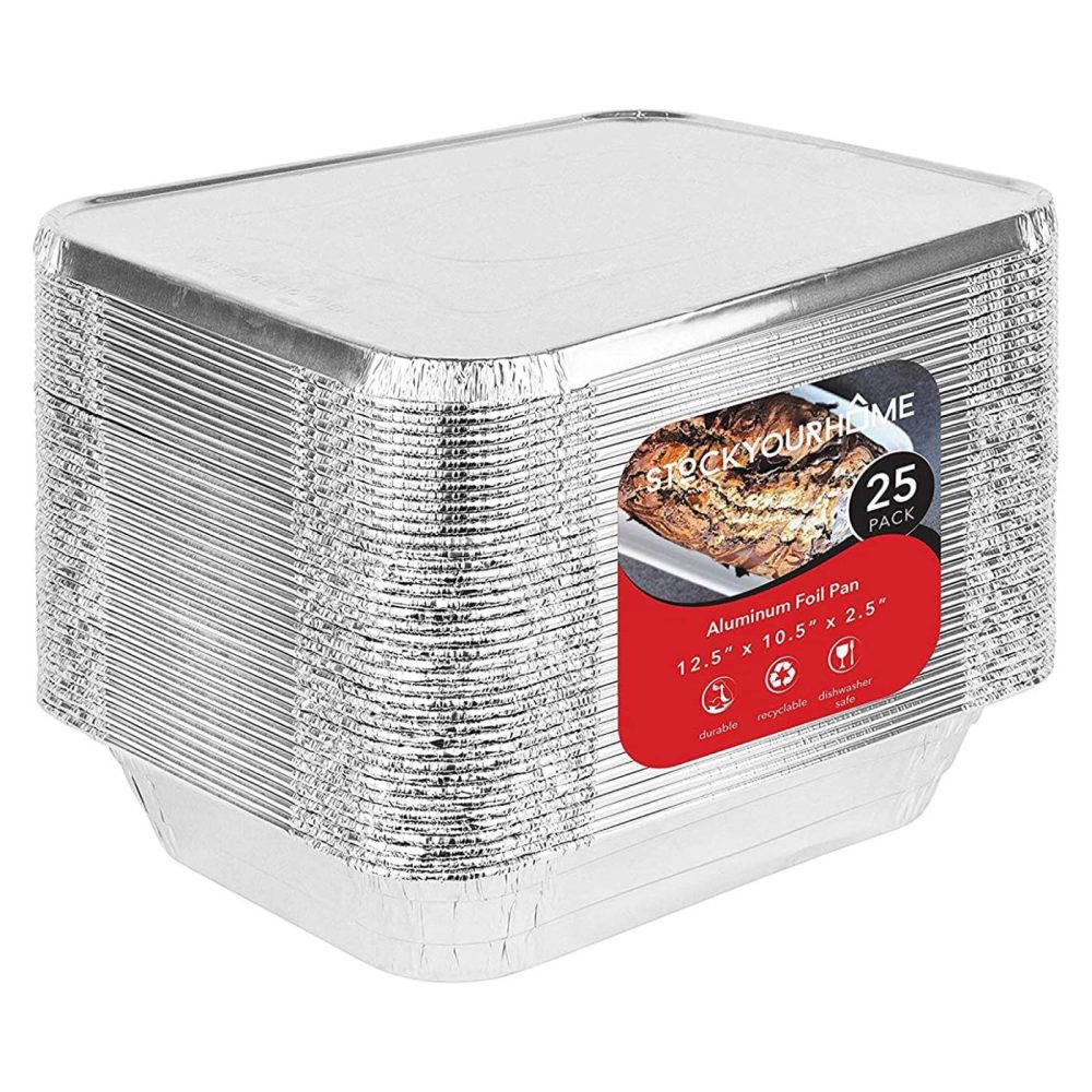 Cookware |  Foil Pans With Lids – 9X13 Aluminum Pans With Covers – 25 Foil Pans And 25 Foil Lids – Disposable Food Containers Great For Baking, Cooking, Heating, Storing, Prepping Food Cookware Cookware