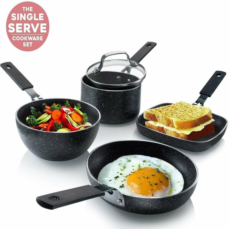 Cookware |  Granite Stone Mini Stackmaster Pots And Pans Set 5 Pcs Nonstick Cookware Set Cookware Cookware