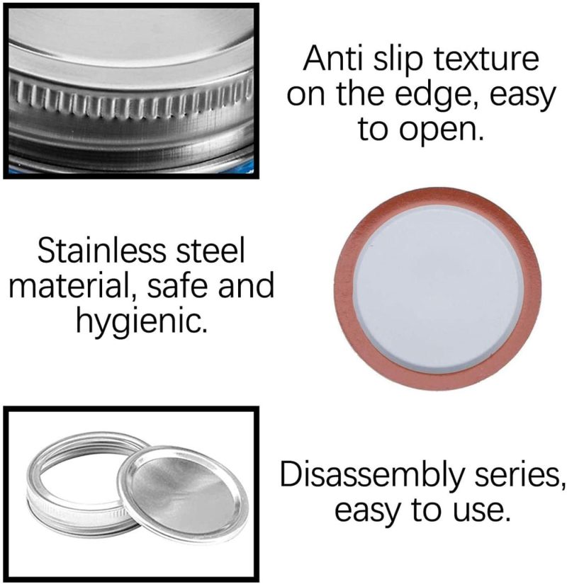 Cookware |  Guanguan 5 Sets 70Mm Regular Mouth Canning Mason Jar Lids And Bands, Leak Proof And Secure Split-Type Storage Can Covers Caps And Rings Caps For Mason Ball Jars Cookware Cookware