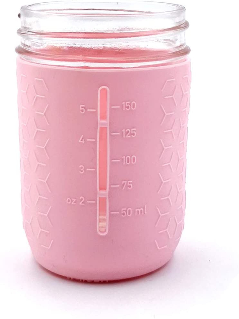 Cookware |  Minliving Silicone Mason Jar Protector Sleeve 8Oz (Half Pint) Fits Ball, Kerr Regular-Mouth Jars, Kids Cup Holder (Pink, 1) Jar Not Included Previously Known As Hallgems Cookware Cookware