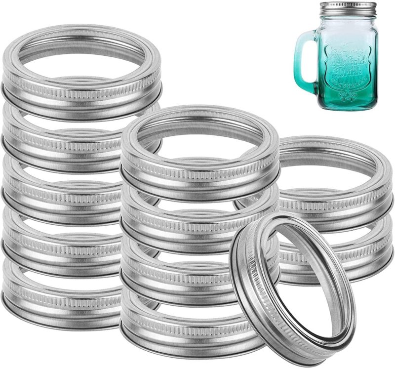 Cookware |  Ruisita 12 Pieces Gold Mason Jar Metal Rings Canning Jar Lids Regular Mouth Canning Supplies Rust Proof Jar Rings For Canning Fruits, Cookies, Candies Storing Cookware Cookware