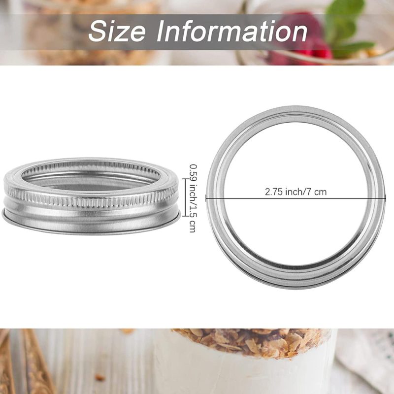 Cookware |  Ruisita 12 Pieces Gold Mason Jar Metal Rings Canning Jar Lids Regular Mouth Canning Supplies Rust Proof Jar Rings For Canning Fruits, Cookies, Candies Storing Cookware Cookware