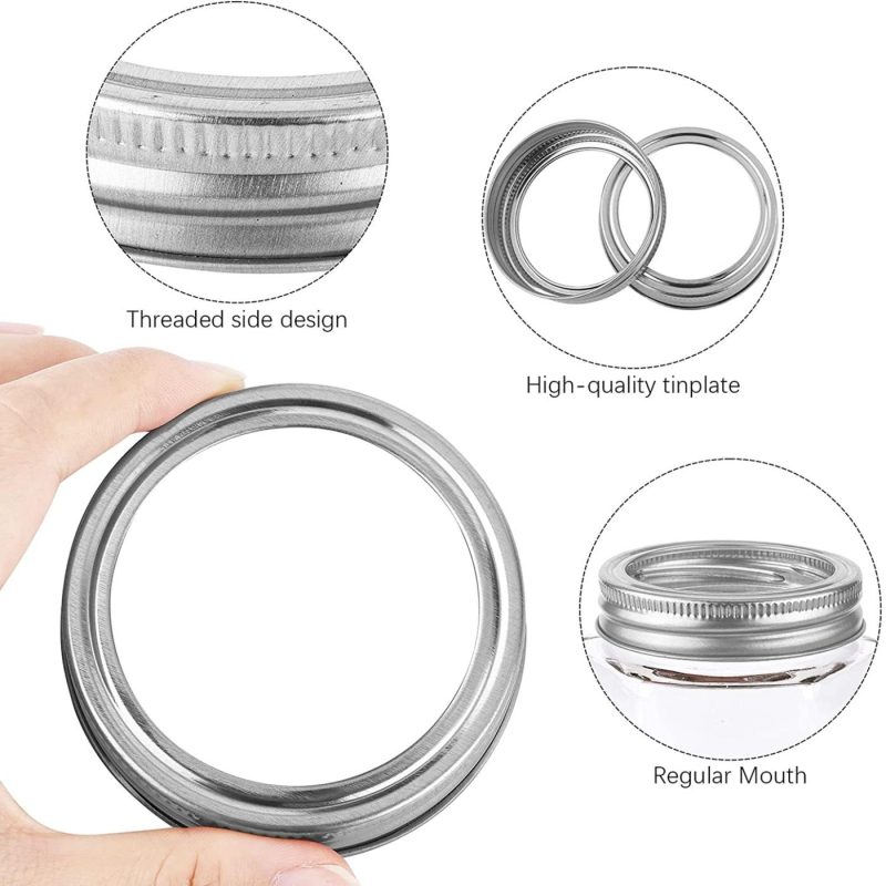 Cookware |  Ruisita 12 Pieces Gold Mason Jar Metal Rings Canning Jar Lids Regular Mouth Canning Supplies Rust Proof Jar Rings For Canning Fruits, Cookies, Candies Storing Cookware Cookware