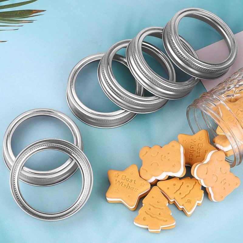 Cookware |  Ruisita 12 Pieces Gold Mason Jar Metal Rings Canning Jar Lids Regular Mouth Canning Supplies Rust Proof Jar Rings For Canning Fruits, Cookies, Candies Storing Cookware Cookware