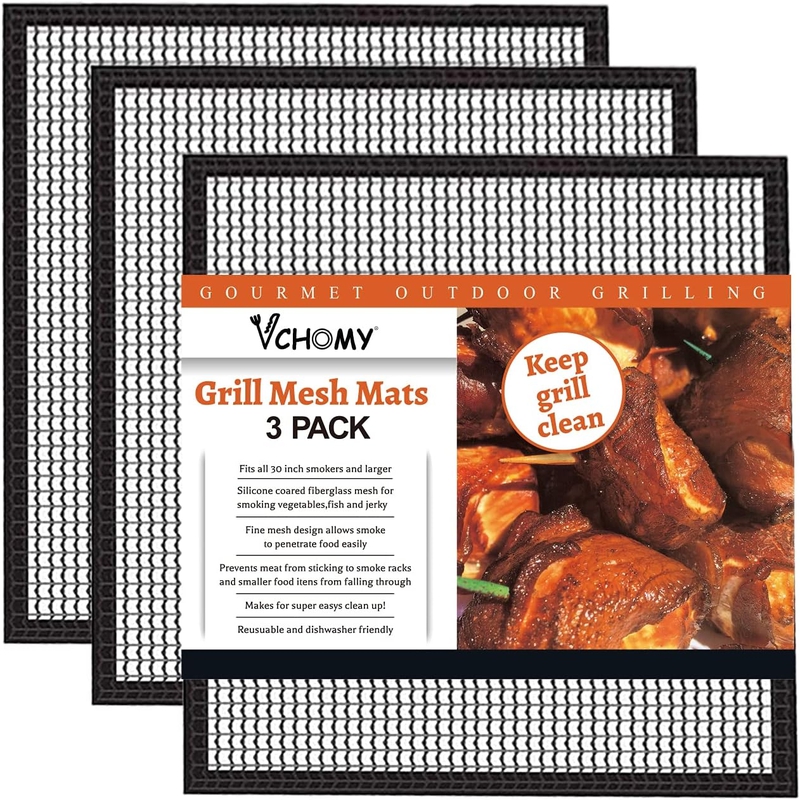 Cookware |  Set Of 3 Grill Mesh Mats – Heavy Duty Bbq Non-Stick Cooking Sheet – Reusable Cookware Cookware