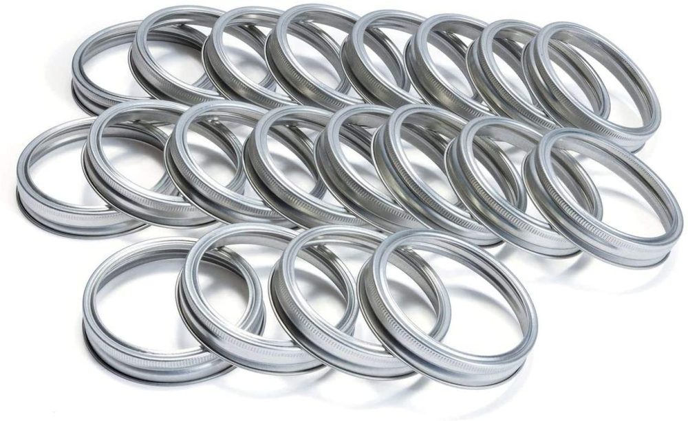 Cookware |  Snertz Wide Mouth Mason Jar Canning Bands, 12 Pcs 86Mm Set Silver Tinplate Threaded Screw Cap Rings Leak Proof Secure Sealing. Cookware Cookware