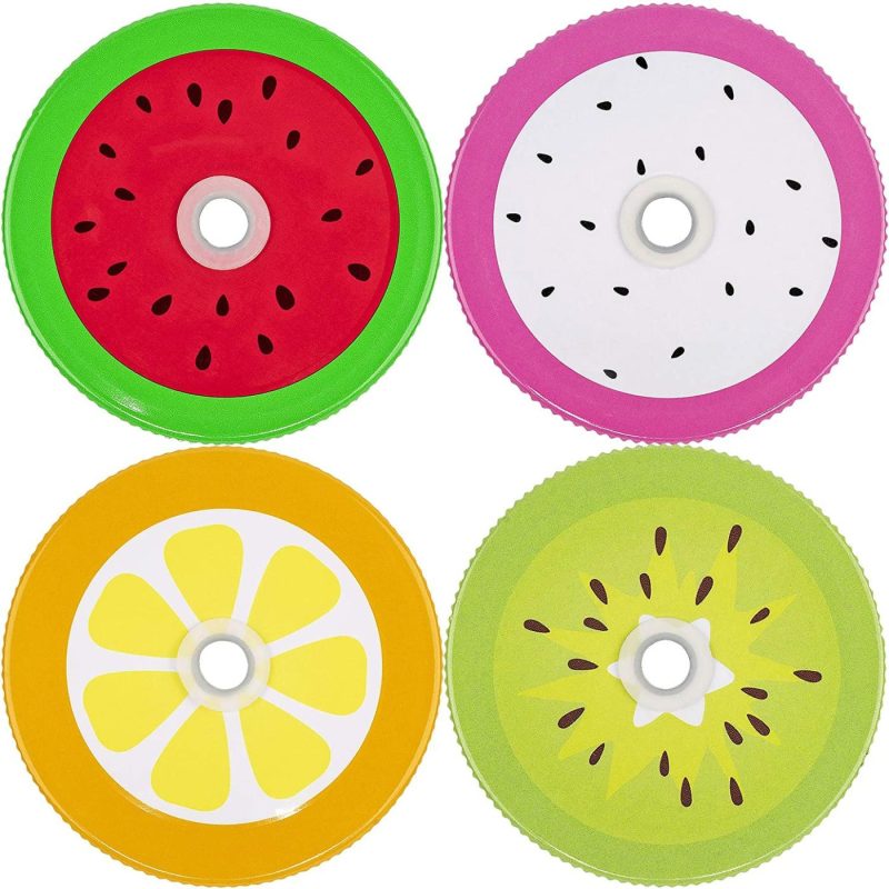 Cookware |  Southern Homewares Pastel Colored Mason Jar Lids With Hole Set Of 4 Jar Lids Kids Colorful Jar Lids With Drinking Straw Holes Cookware Cookware