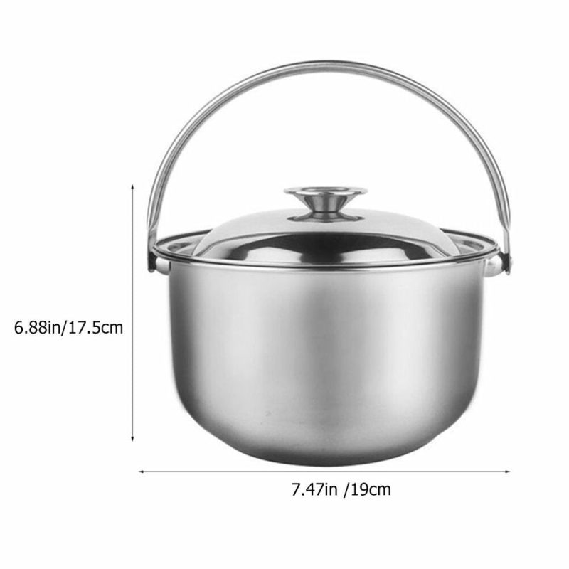 Cookware |  Stainless Steel Soup Pot With Lid Multipurpose Soup Pot Heat Resistant Stewing Pot Cookware Cookware