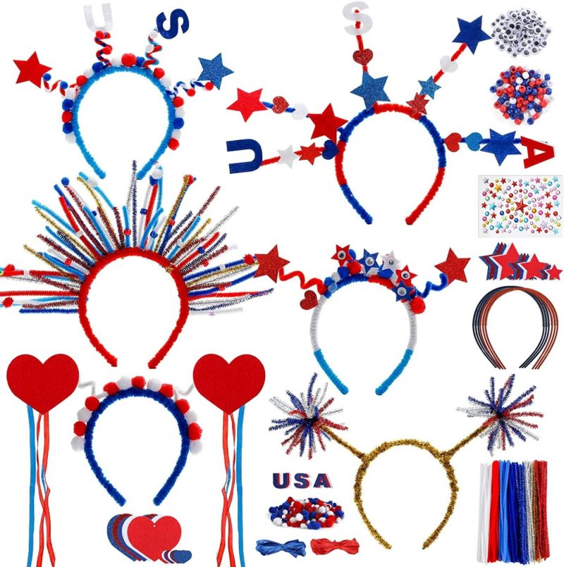 Craft Supplies |  539 Pcs Patriotic Headband Kit, 4Th Of July Headband Ornament Set Independence Day Hair Decor Crafts For Kids Party Favors Decorations Arts, Crafts & Sewing Caydo