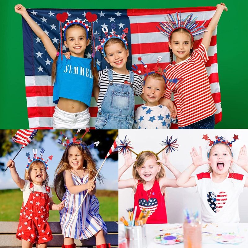 Craft Supplies |  539 Pcs Patriotic Headband Kit, 4Th Of July Headband Ornament Set Independence Day Hair Decor Crafts For Kids Party Favors Decorations Arts, Crafts & Sewing Caydo