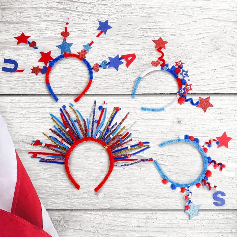 Craft Supplies |  539 Pcs Patriotic Headband Kit, 4Th Of July Headband Ornament Set Independence Day Hair Decor Crafts For Kids Party Favors Decorations Arts, Crafts & Sewing Caydo