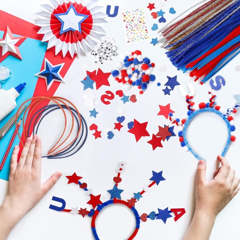 Craft Supplies |  539 Pcs Patriotic Headband Kit, 4Th Of July Headband Ornament Set Independence Day Hair Decor Crafts For Kids Party Favors Decorations Arts, Crafts & Sewing Caydo