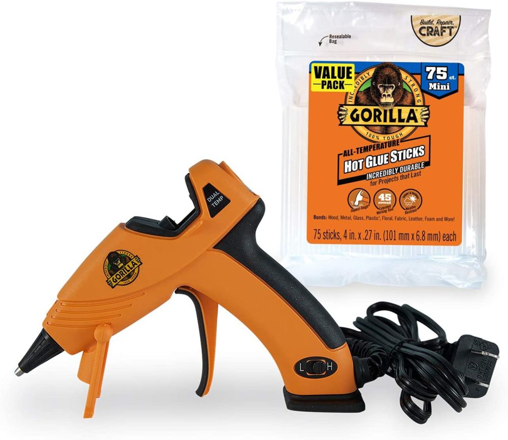 Craft Supplies |  Gorilla Dual Temp Mini Hot Glue Gun Kit With Hot Glue Sticks Arts, Crafts & Sewing Craft Supplies