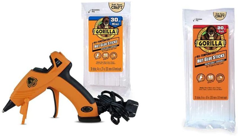 Craft Supplies |  Gorilla Dual Temp Mini Hot Glue Gun Kit With Hot Glue Sticks Arts, Crafts & Sewing Craft Supplies