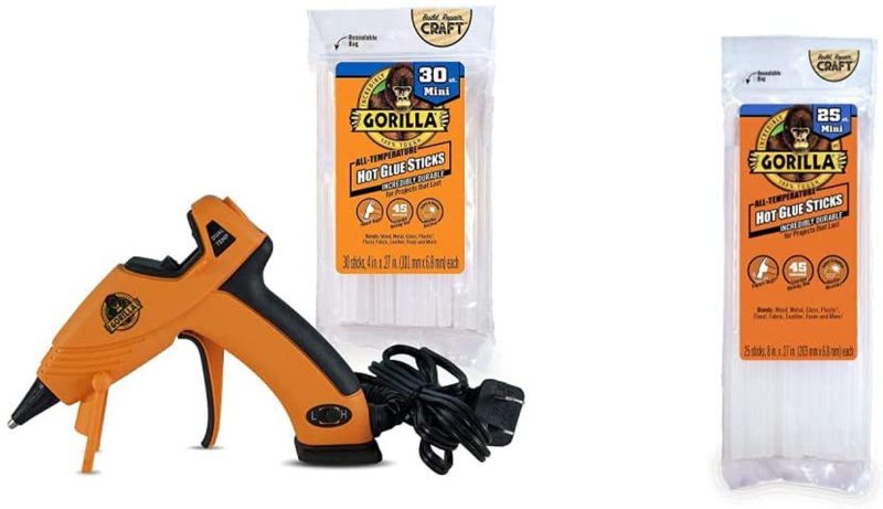 Craft Supplies |  Gorilla Dual Temp Mini Hot Glue Gun Kit With Hot Glue Sticks Arts, Crafts & Sewing Craft Supplies